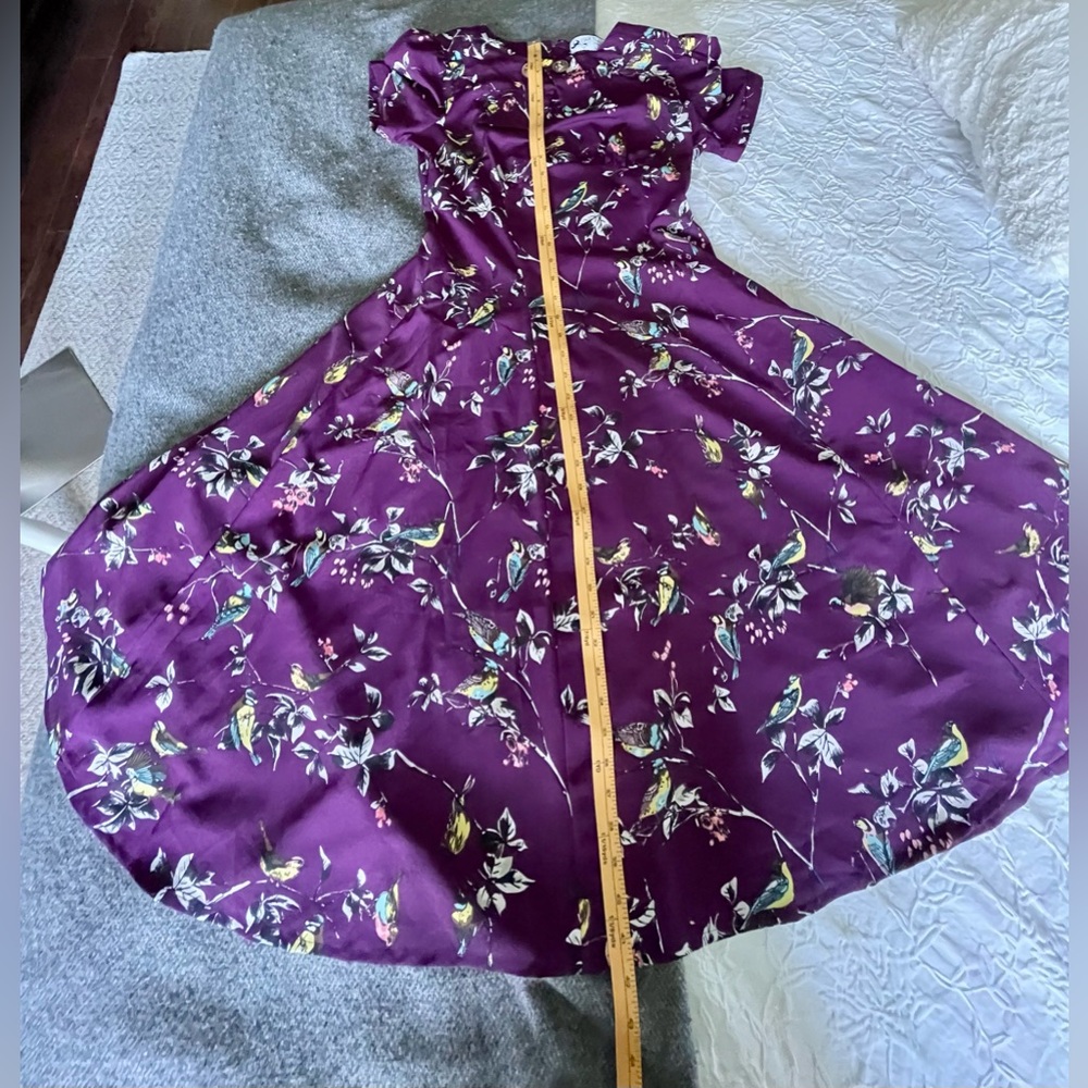 Hell Bunny Aubergine Birdy Dress Size Small - Picture 17 of 17